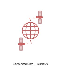 Satellite, modern flat icon.