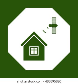 Satellite, modern flat icon. 