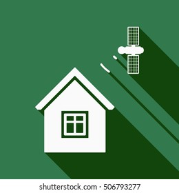 Satellite, modern flat icon. 