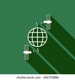 Satellite, modern flat icon.