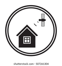 Satellite, modern flat icon. 