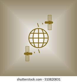 Satellite, modern flat icon.
