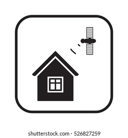 Satellite, modern flat icon. 