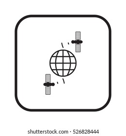Satellite, modern flat icon.