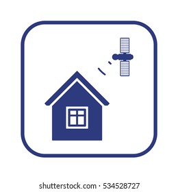 Satellite, modern flat icon. 