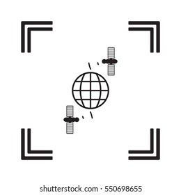 Satellite, modern flat icon.