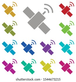 Satellite multi color icon. Simple glyph, flat vector of location icons for ui and ux, website or mobile application