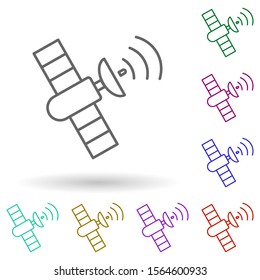 Satellite multi color icon. Simple thin line, outline vector of media, press icons for ui and ux, website or mobile application