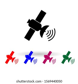 Satellite multi color icon. Simple glyph, flat vector of media icons for ui and ux, website or mobile application