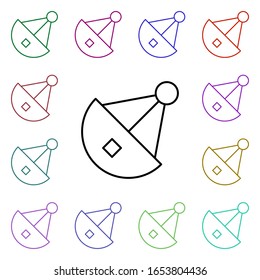 Satellite multi color style icon. Simple thin line, outline vector of internet things icons for ui and ux, website or mobile application