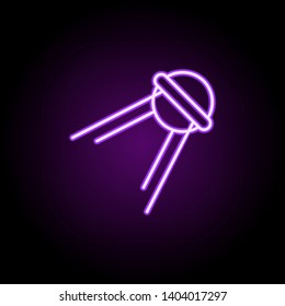 satellite neon icon. Elements of Cartooning space set. Simple icon for websites, web design, mobile app, info graphics
