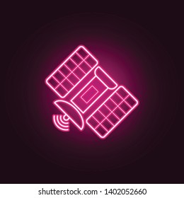 satellite neon icon. Elements of Navigation set. Simple icon for websites, web design, mobile app, info graphics