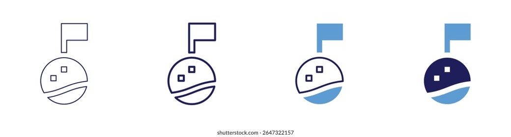 Satellite network icon in 4 different styles. Thin Line, Line, Bold Line, Duotone. Duotone style. Editable stroke.