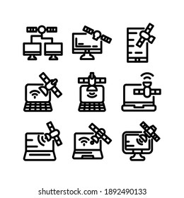 Satellitennetzsymbol oder Logo einzeln auf Zeichen Symbol, Vektorgrafik - Kollektion hochwertiger, schwarzer Vektorsymbole

