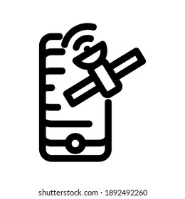 satellite network icon or logo isolated sign symbol vector illustration - high quality black style vector icons
