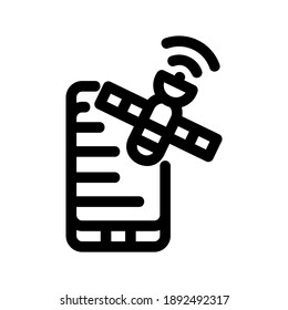 icono de red satelital o logotipo símbolo de señal aislado ilustración vectorial - iconos vectoriales de estilo negro de alta calidad

