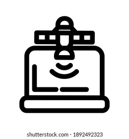 Satellitennetzsymbol oder Logo einzeln auf Zeichen, Vektorgrafik - hochwertige Vektorsymbole mit schwarzem Hintergrund
