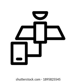 icono de red satelital o logotipo símbolo de señal aislado ilustración vectorial - iconos vectoriales de estilo negro de alta calidad
