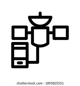icono de red satelital o logotipo símbolo de señal aislado ilustración vectorial - iconos vectoriales de estilo negro de alta calidad
