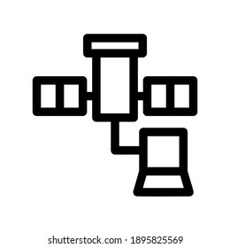satellite network icon or logo isolated sign symbol vector illustration - high quality black style vector icons
