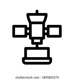 icono de red satelital o logotipo símbolo de señal aislado ilustración vectorial - iconos vectoriales de estilo negro de alta calidad
