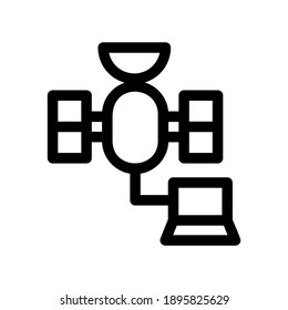 icono de red satelital o logotipo símbolo de señal aislado ilustración vectorial - iconos vectoriales de estilo negro de alta calidad
