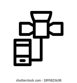 icono de red satelital o logotipo símbolo de señal aislado ilustración vectorial - iconos vectoriales de estilo negro de alta calidad

