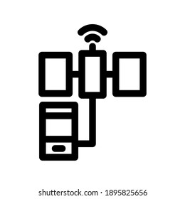 satellite network icon or logo isolated sign symbol vector illustration - high quality black style vector icons
