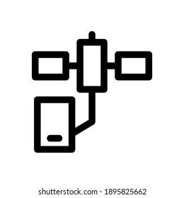 Satellitennetzsymbol oder Logo einzeln auf Zeichen, Vektorgrafik - hochwertige Vektorsymbole mit schwarzem Hintergrund
