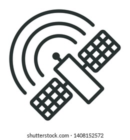 satellite network - minimal line web icon. simple vector illustration. concept for infographic, website or app.