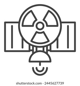 Satellite with Nuclear Weapon in Space vector concept outline icon or design element