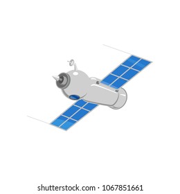 Satellite on white background.
Vector Illustration.