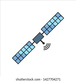 Satellite on a white background. Vector illustration.