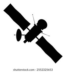 Satellite in Orbit Against a Clear Space Background