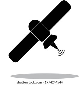 A satellite in orbit - Icon, illustrations, vector 