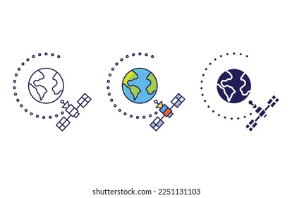 Satellite Orbit icon vector illustration