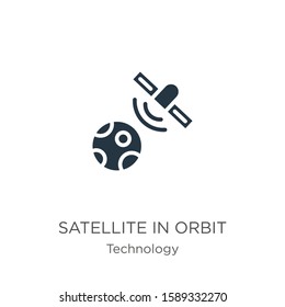 Satellite in orbit icon vector. Trendy flat satellite in orbit icon from technology collection isolated on white background. Vector illustration can be used for web and mobile graphic design, logo, 