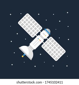 Satellite Orbiting Around Space Full of Stars.
