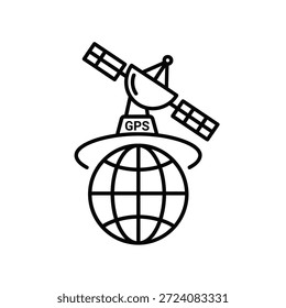 Satellite orbiting Earth with GPS technology in space