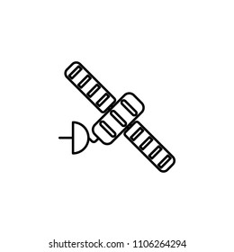 satellite outline icon. Element of equipment icon for mobile concept and web apps. Thin line satellite outline icon can be used for web and mobile on white background