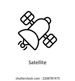 Satellite Outline Vector Icon Design illustration on White background. EPS 10 File
