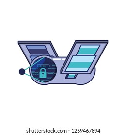satellite with padlock cyber security
