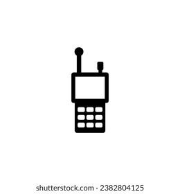 Satellite Phone, Sat Mobile Cell Telephone, Satphone. Flat Vector Icon illustration. Simple black symbol on white background. Satellite Telephone sign design template for web and mobile UI element