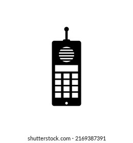 Satellite Phone, Satphone Communication Equipment. Flat Vector Icon illustration. Simple black symbol on white background. Satellite Phone, Satphone sign design template for web and mobile UI element.