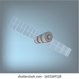 satellite picture. satellite in outer space. vector illustration.