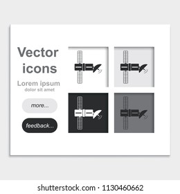 Satellite placed on web page template flat vector icon.