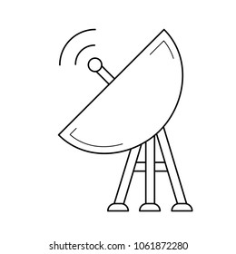 Satellite plate vector line icon isolated on white background. Satellite plate line icon for infographic, website or app.