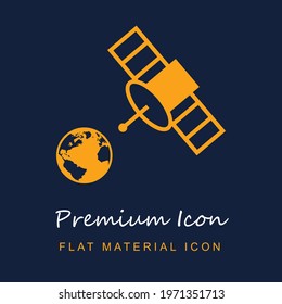 Satellite premium material ui ux isolated vector icon in navy blue and orange colors