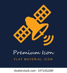 Satellite premium material ui ux isolated vector icon in navy blue and orange colors