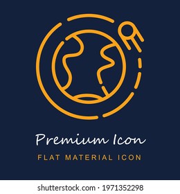 Satellite premium material ui ux isolated vector icon in navy blue and orange colors